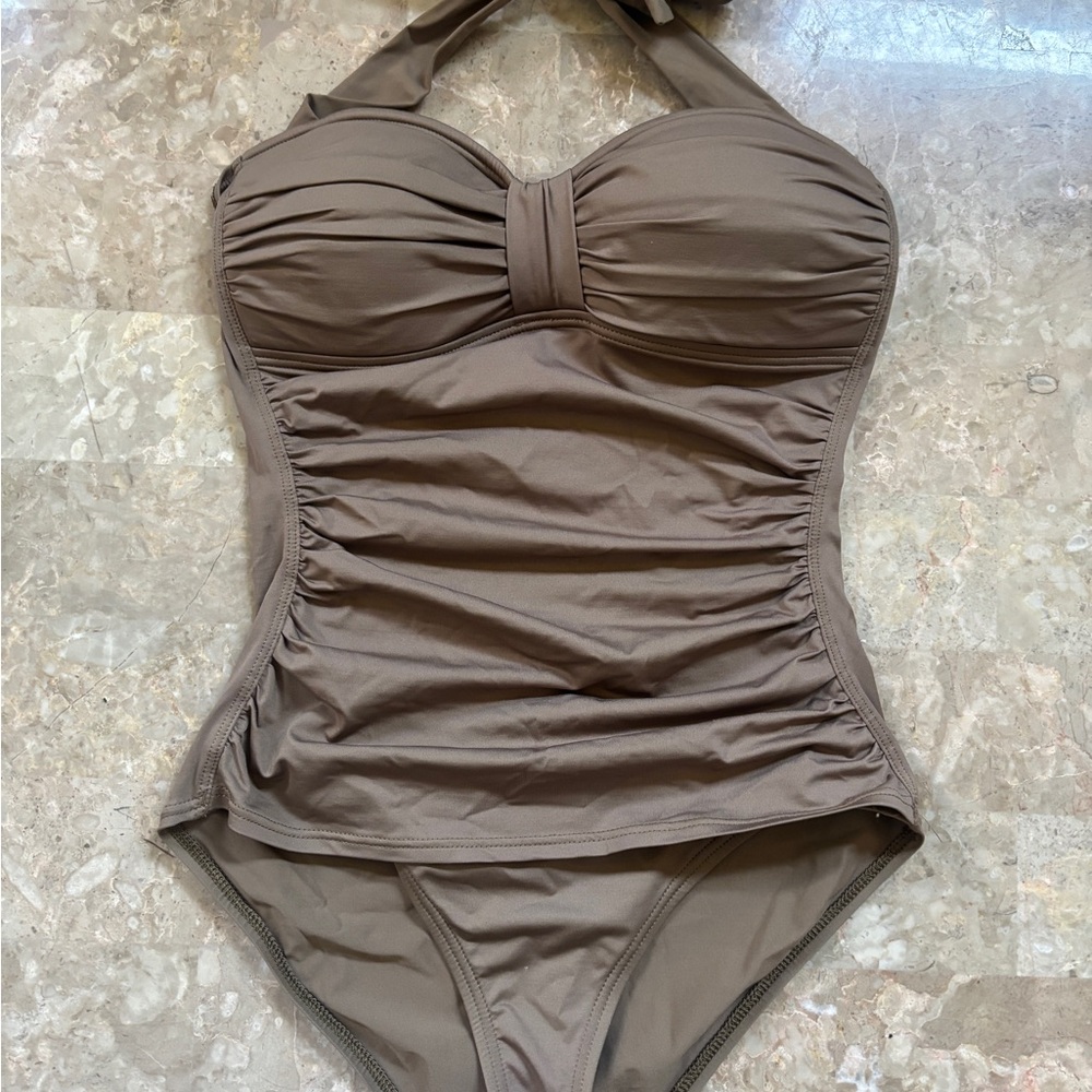Tommy Bahama Bronze Halter One-Piece Swimsuit
